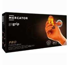 Рукавички нітрилові неприпудрені нестирильні - MERCATOR GoGrip Orange М 50 шт. (RP30061003)