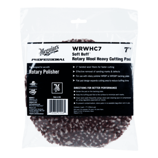 Поліровальне коло вовняної з мікрофіброю - Meguiar`s Rotary Wool Heavy Cutting Pad 178 мм. (WRWHC7)