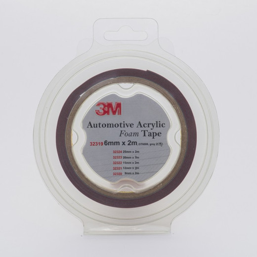 Двосторонній скотч 3М Foam 6 мм x 2 м x 0.8 мм Темно-сірий GT 6008 (32319)