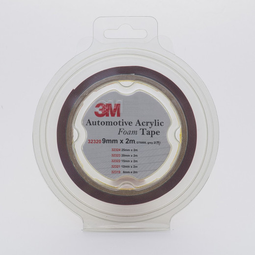 Двосторонній скотч 3М Foam 9 мм x 2 м x 0.8 мм Темно-сірий GT 6008 (32320)