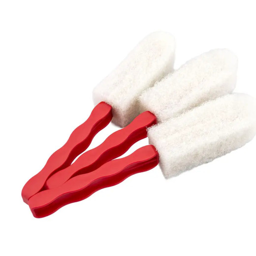 40650 Набір щіток для чищення дисків, червоно-білий - Flexipads Wheel Cleaning Brushes, 3 шт.