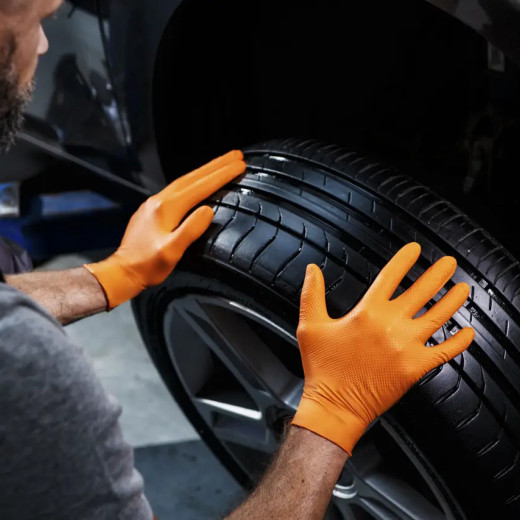 Рукавички нітрилові неприпудрені нестирильні - MERCATOR GoGrip Orange XL 50 шт. (RP30025005)