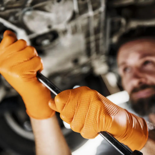 Рукавички нітрилові неприпудрені нестирильні - MERCATOR GoGrip Orange XL 50 шт. (RP30025005)