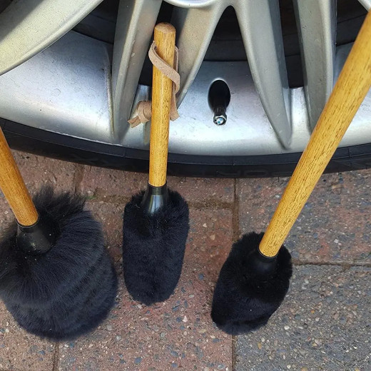 WW000 Набір очищувальних щіток для дисків, чорно-коричневий - Flexipads Wheel Whoolie Wands, 3 шт.