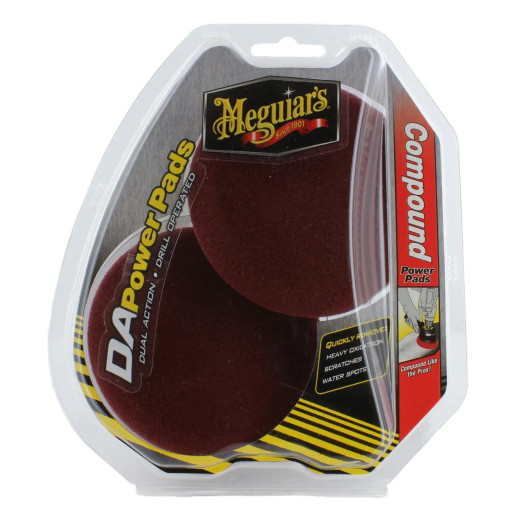 Набір жорстких кругів для полірування - Meguiar's DA Power Compound Pads 90 мм. 2 шт. бордовий (G3507INT)