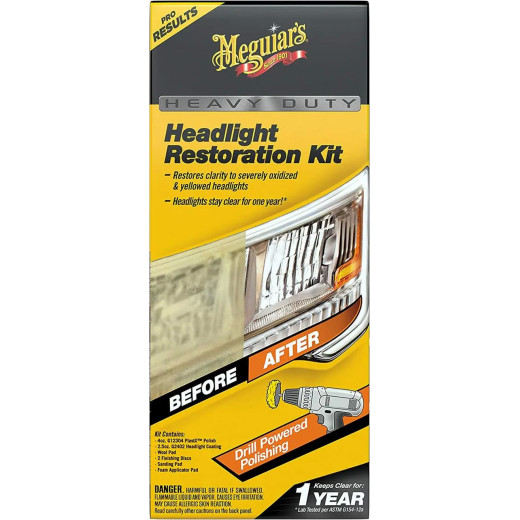 Набір для абразивного відновлення та захисту фар - Meguiar's Heavy Duty Headlight Restoration Kit (G2980)