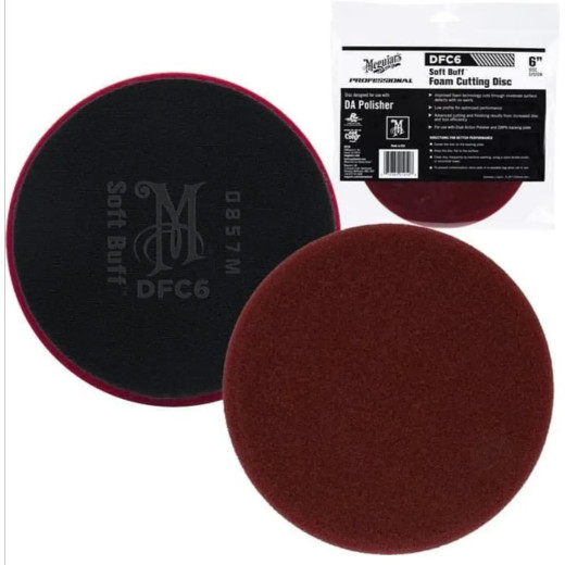 Полірувальний круг жорсткий - Meguiar's DA Soft Buff Foam Cutting Pad 159 мм, бордовий (DFC6)