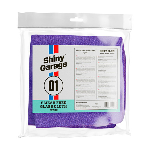 Набір із двох фібр для чищення скла Shiny Garage Smear Free Glass Cloth