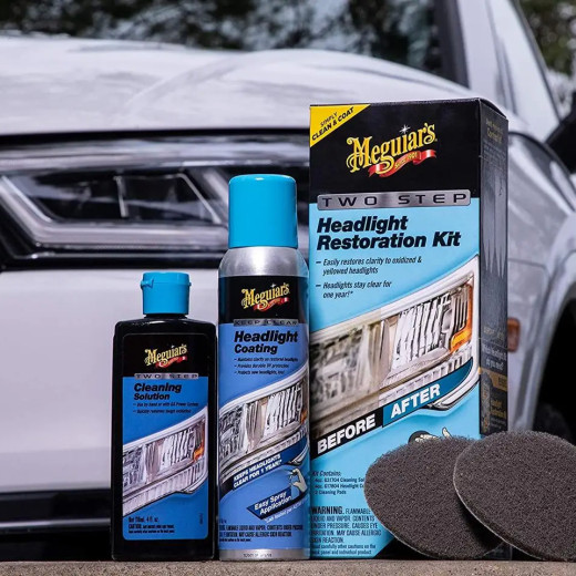 Набір для відновлення та захисту фар - Meguiar's Two Step Headlight Restoration Kit (G2970)