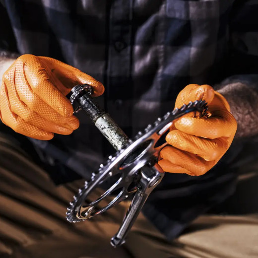 Рукавички нітрилові неприпудрені нестирильні - MERCATOR GoGrip Orange М 50 шт. (RP30061003)