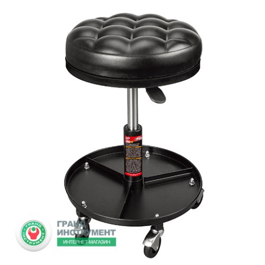 Стілець автослюсаря регулюємий з інструментальною полицею
