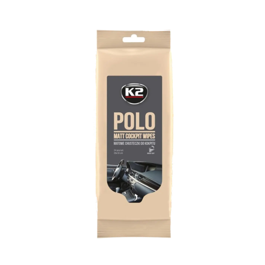 Вологі серветки K2 для пластику та гуми Polo Matt Wipes 24 шт