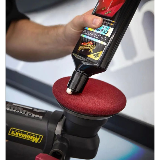 Полірувальний круг жорсткий — Meguiar's DA Soft Buff Foam Cutting Pad 140 мм. бордовий (DFC5)